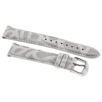 Michele 18Mm White &Amp; Silver Fashion Patent Ms18aa350127 Strap Michele 18Mm White &Amp; Silver Fashion Patent Ms18aa350127 Strap