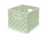 Badger Basket Folding Nursery Basket/Storage Cube, Sage Dot Badger Basket Folding Nursery Basket/Storage Cube, Sage Dot