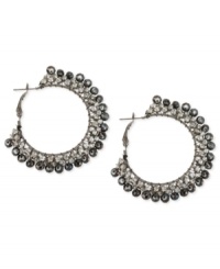 Beads add body to this pair of click-top earrings from Haskell. Crafted from hematite-tone mixed metal, the earrings feature faceted beads for a stylish touch. Approximate drop: 2 inches. Beads add body to this pair of click-top earrings from Haskell. Crafted from hematite-tone mixed metal, the earrings feature faceted beads for a stylish touch. Approximate drop: 2 inches.
