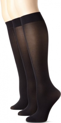 Calvin Klein Women's 3 Pack Solid Trouser Socks, Black, One Size Calvin Klein Women's 3 Pack Solid Trouser Socks, Black, One Size