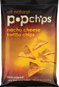 Popchips Tortilla Chips, Nacho Cheese, 3.5-Ounce (Pack of 12) Popchips Tortilla Chips, Nacho Cheese, 3.5-Ounce (Pack of 12)