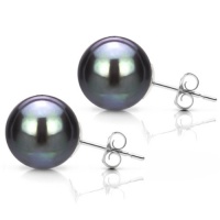 14KW stud earring 8-9mm black south sea tahitian pearl high luster AAA Quality. 14KW stud earring 8-9mm black south sea tahitian pearl high luster AAA Quality.