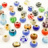 100pc Lot Silver Plated Lampwork Murano Glass European Mix Beads - Compatible with Most Major Charm Bracelets.