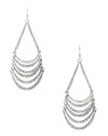 G by GUESS Women's Silver-Tone Rhinestone Chandelier Earrings, SILVER