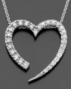 Macy's Necklace, 18 Sterling Silver Cubic Zirconia Open Heart Pendant Necklace