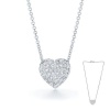 2.00 Carat Two Sided Heart Pendant Necklace with an 18 Inch Chain Included. Platinum Plated