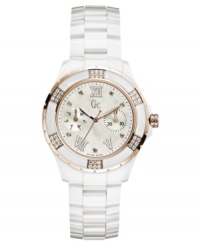 Gc Swiss Made Timepieces takes the sport watch design and turns it on its head with shimmering diamonds and pristine ceramic. Gc Swiss Made Timepieces takes the sport watch design and turns it on its head with shimmering diamonds and pristine ceramic.