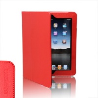 SAVEICON Red PU Folio Lychee Leather Case Cover with Built-in Stand for Apple iPad 1 1st Generation SAVEICON Red PU Folio Lychee Leather Case Cover with Built-in Stand for Apple iPad 1 1st Generation