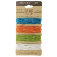 Natural Hemp Twine Bead Cord 1mm Four Tropical Color Variety 30 Feet Each