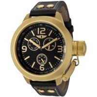 I By Invicta Men's 70113-005 18k Gold-Plated Stainless Steel and Black Leather Watch I By Invicta Men's 70113-005 18k Gold-Plated Stainless Steel and Black Leather Watch
