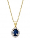 Victoria Townsend 18k Gold over Sterling Silver Necklace, 18 Blue Sapphire (1-1/2 ct. t.w.) and Diamond Accent Oval Pendant