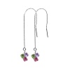 Sterling Silver Multicolor Crystal Threader Ear Wire String Earrings Made with Swarovski Elements