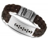 JBG Jewellery 316L Stainless Steel Clasp Unisex Jewelry Braided Brown PU Leather Charm Exquisite Pattern Manual Weaved Leather Bangle Bracelet In a Nice Jewellery Box