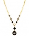 Jones New York Necklace, 16 Gold-Tone Jet Glass Y-Necklace