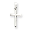 14k White Gold Cross Pendant - Measures 25.2x11.8mm - JewelryWeb