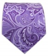 100% Silk Woven Lavender Organic Paisley Tie