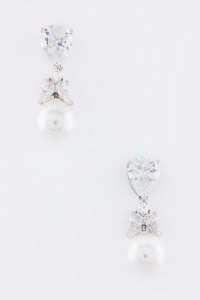 JACOBS & McCARTNEY CRYSTAL PEARL EARRINGS