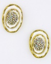 JACOBS & McCARTNEY OVAL CENTER CRYSTAL EARRINGS