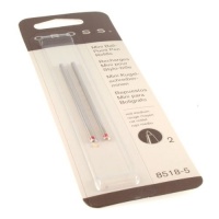 Cross Mini Ballpoint Pen Refill, Medium Red, Fits Tech 3, Autocross, Compact, Leather Accessory Pens 2 per card (8518-5) Cross Mini Ballpoint Pen Refill, Medium Red, Fits Tech 3, Autocross, Compact, Leather Accessory Pens 2 per card (8518-5)