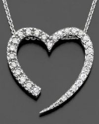 Macy's Necklace, 18 Sterling Silver Cubic Zirconia Open Heart Pendant Necklace Macy's Necklace, 18 Sterling Silver Cubic Zirconia Open Heart Pendant Necklace