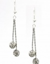 Eliot Danori Earrings, Silver-Tone Double Fireball Linear Drop Earrings