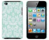 Mint Green Flower Embossed Hard Case for Apple iPod Touch 4, 4G (4th Generation) - Includes DandyCase Keychain Screen Cleaner [Retail Packaging by DandyCase]