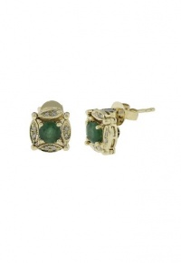Effy Jewlery Diversa 14K Yellow Gold Emerald and Diamond Earrings