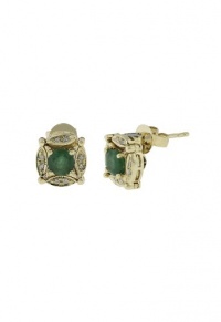 Effy Jewlery Diversa 14K Yellow Gold Emerald and Diamond Earrings Effy Jewlery Diversa 14K Yellow Gold Emerald and Diamond Earrings