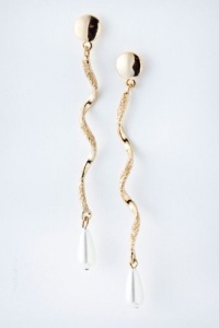 TRENDY FASHION SPIRAL PEARL DROP EARRINGS BY FASHION DESTINATION | (Gold) TRENDY FASHION SPIRAL PEARL DROP EARRINGS BY FASHION DESTINATION | (Gold)
