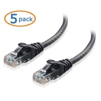 Cable Matters 5-Pack, Cat6 Snagless Ethernet Patch Cable in Black 5 Feet Cable Matters 5-Pack, Cat6 Snagless Ethernet Patch Cable in Black 5 Feet