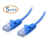 Cable Matters 5-Pack, Cat6 Snagless Ethernet Patch Cable in Blue 3 Feet - Ultra Slim Series Cable Matters 5-Pack, Cat6 Snagless Ethernet Patch Cable in Blue 3 Feet - Ultra Slim Series
