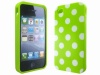 Polka Dots Green Soft TPU Gel Case Cover Skin for iPhone 4 4G 4S