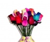 One Dozen Assorted Wooden Roses