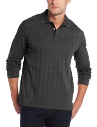 Van Heusen Men's Long Sleeve Jaspe Windowpane Polo Van Heusen Men's Long Sleeve Jaspe Windowpane Polo