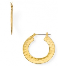 Lauren Ralph Lauren Earrings, Gold-Tone Hammered Click It Hoop Earrings Lauren Ralph Lauren Earrings, Gold-Tone Hammered Click It Hoop Earrings