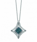 Effy Jewlery Diversa 14K White Gold Blue and White Diamond Pendant