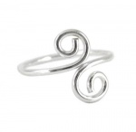 Sterling Silver S-Swirl Adjustable Toe Ring