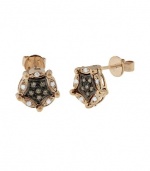 Effy Jewlery Diversa 14K Rose Gold Cognac & White Diamond Earrings